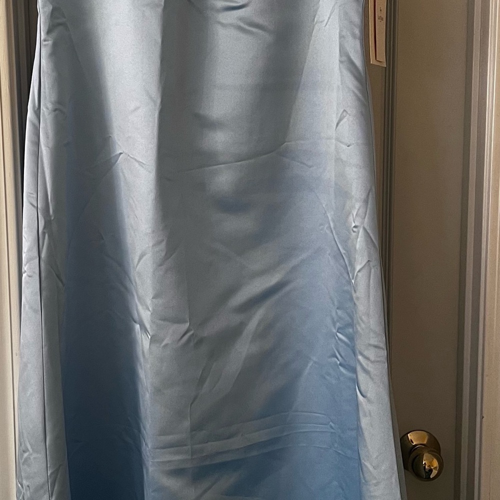 Elegant Blue Satin Dress